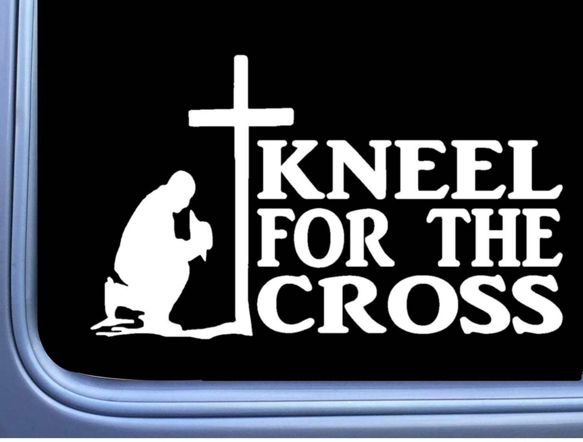 Kneel for the Cross Vinyl Decal – 8 Inch