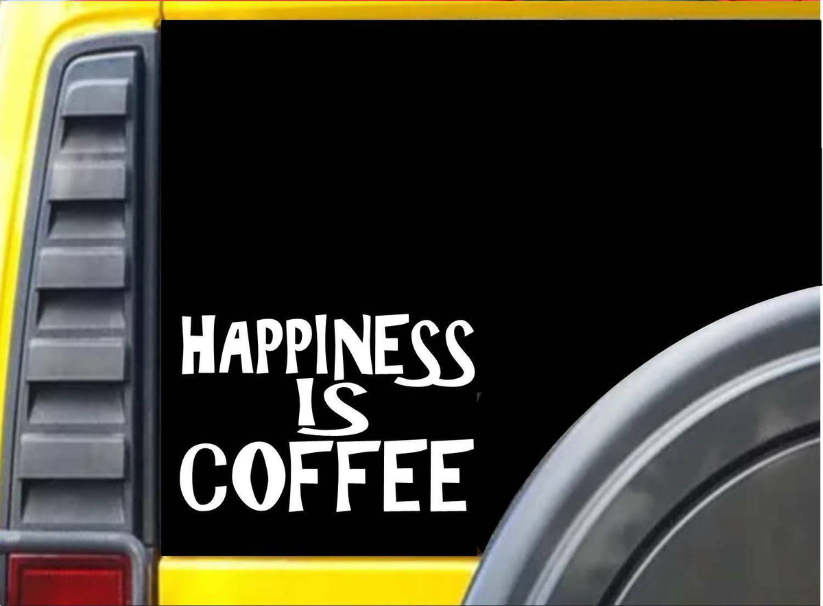 Happiness Is Coffee Vinyl Decal – 8 Inch