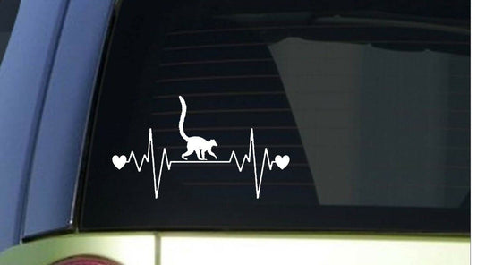 Lemur Heartbeat Lifeline Wide Vinyl Decal – 8 Inch