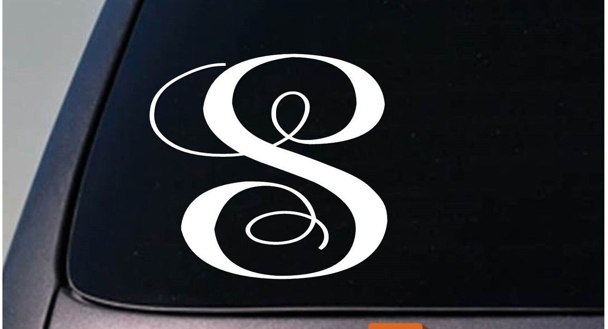Letter S Monogram Vinyl Decal – 6 Inch