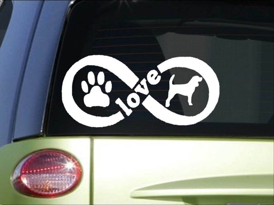 Beagle Hound Infinity Vinyl Decal – 8.5 Inch
