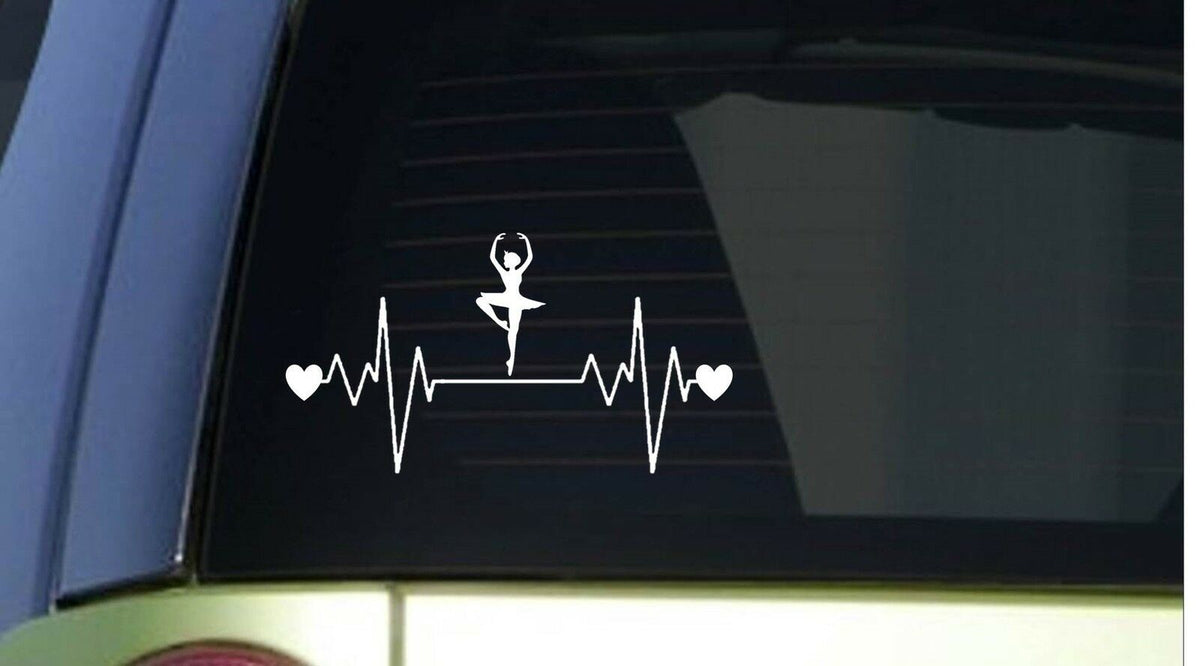 Dancer Heartbeat Lifeline Wide Vinyl Decal – 8 Inch