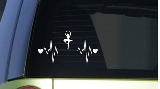 Dancer Heartbeat Lifeline Wide Vinyl Decal – 8 Inch