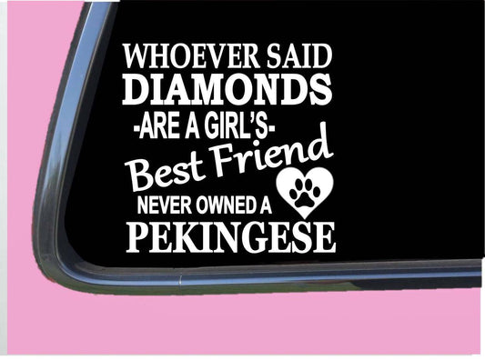 Pekingese Diamonds Vinyl Decal – 6 Inch