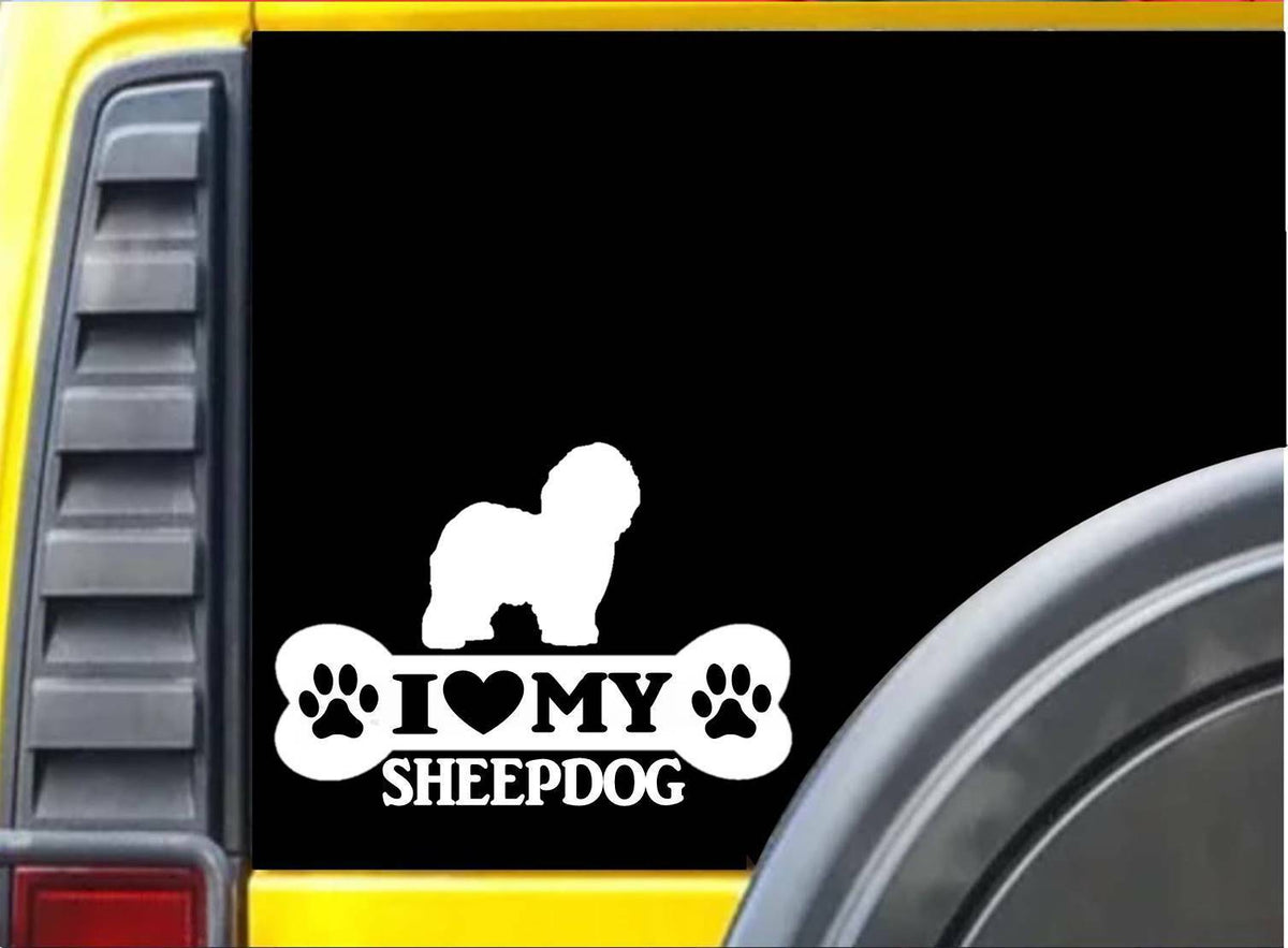 Old English Sheepdog Bone Dog Vinyl Decal – 8 Inch