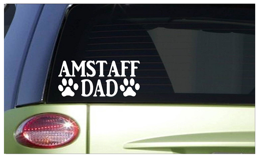 Amstaff Dad Vinyl Decal – 8 Inch