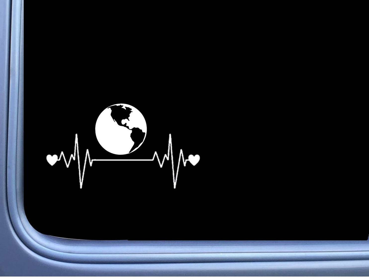 Earth Lifeline Heartbeat Vinyl Decal – 8 Inch