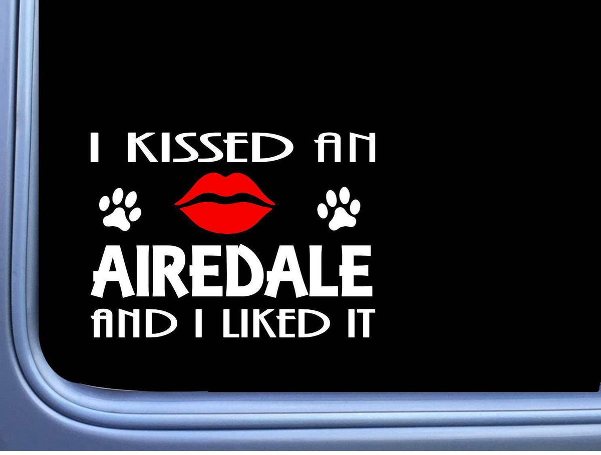 Airedale Terrier Kissed Dog Vinyl Decal – 8 Inch