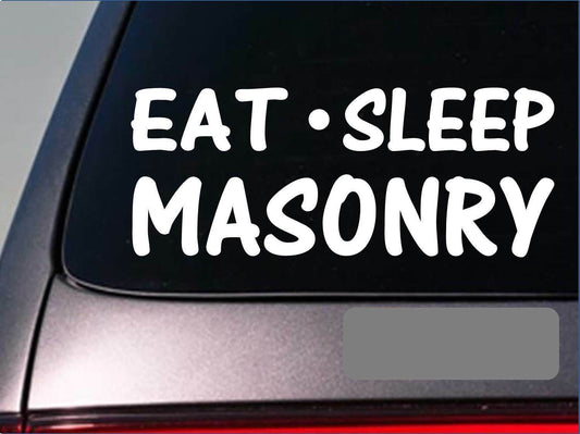 Eat Sleep Masonry Vinyl Decal – 8 Inch