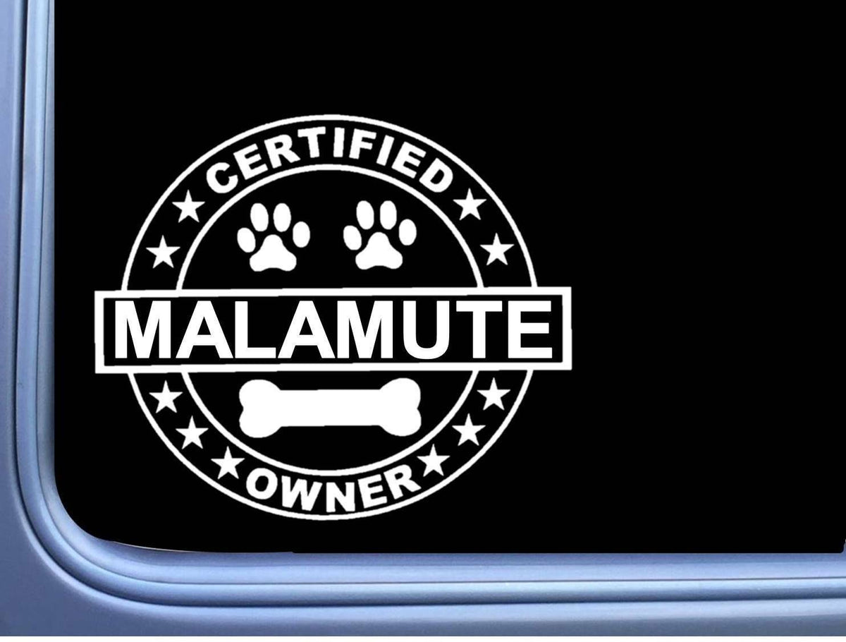 Certified Malamute Dog Vinyl Decal – 6 Inch