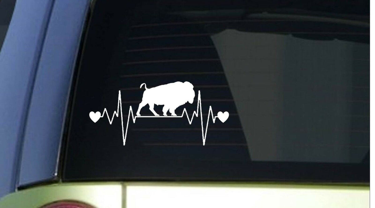 Buffalo Heartbeat Lifeline Wide Vinyl Decal – 8 Inch
