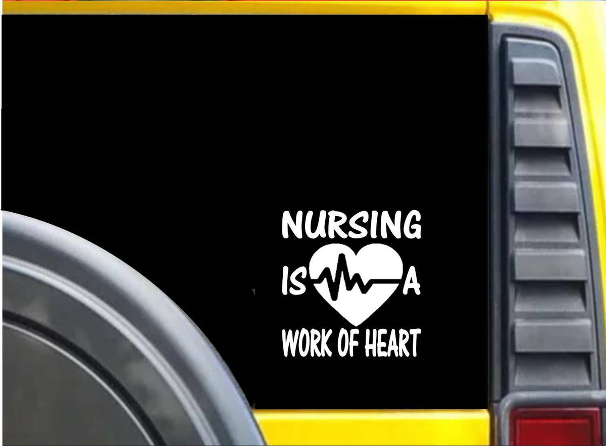 Nursing Work of Heart Vinyl Decal – 6 Inch