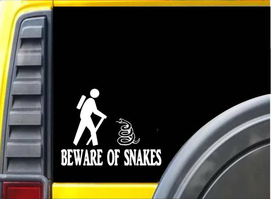 Beware of Snakes Vinyl Decal – 8 Inch