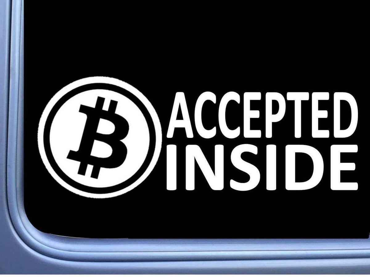 Bitcoin Accepted Inside Vinyl Decal – 8 Inch