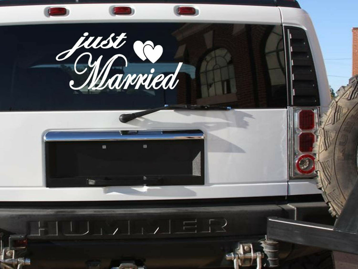 Just Married Wedding Vinyl Decal