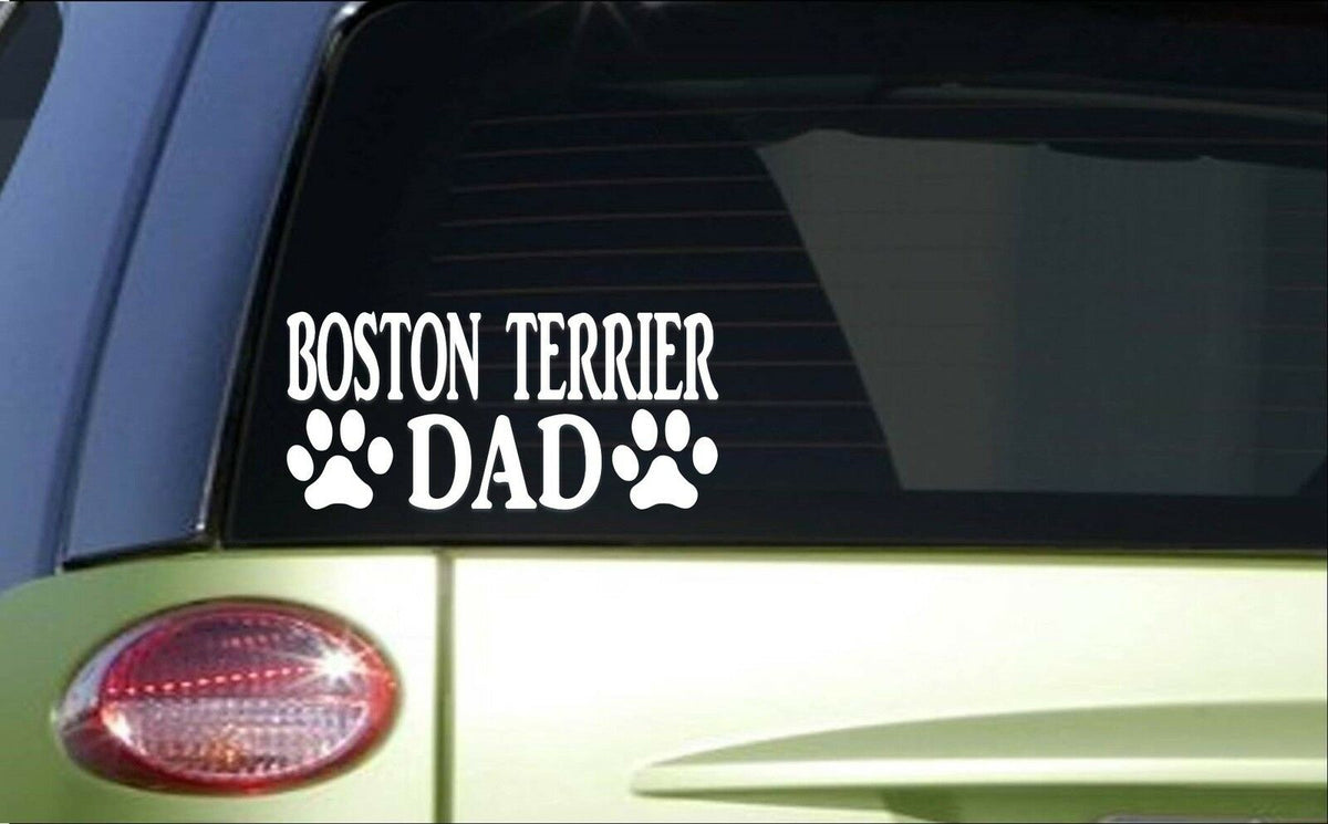 Boston Terrier Dad Vinyl Decal – 8 Inch