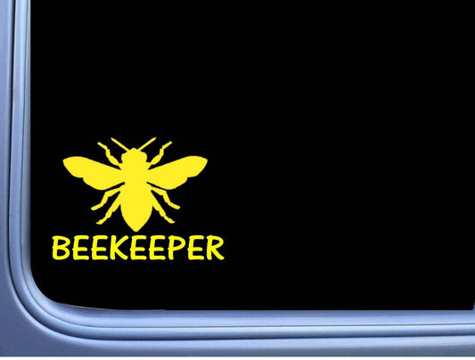 Beekeeper Yellow Vinyl Decal – 6 Inch