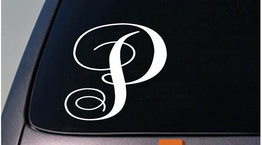 Letter P Monogram Vinyl Decal – 6 Inch