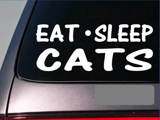Eat Sleep Cats Vinyl Decal – 8 Inch