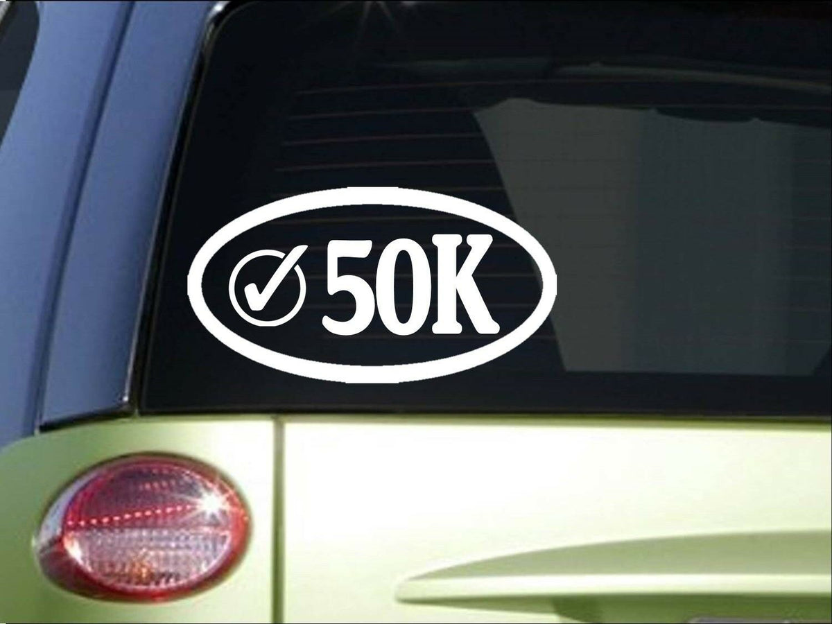 50K Check Oval Vinyl Decal – 8 Inch