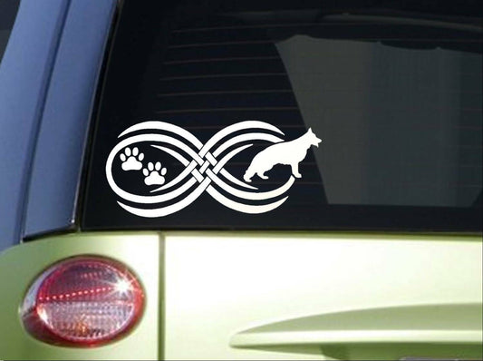 Tribal German Shepherd Infinity Sitcker Wide Vinyl Decal – 8.5 Inch