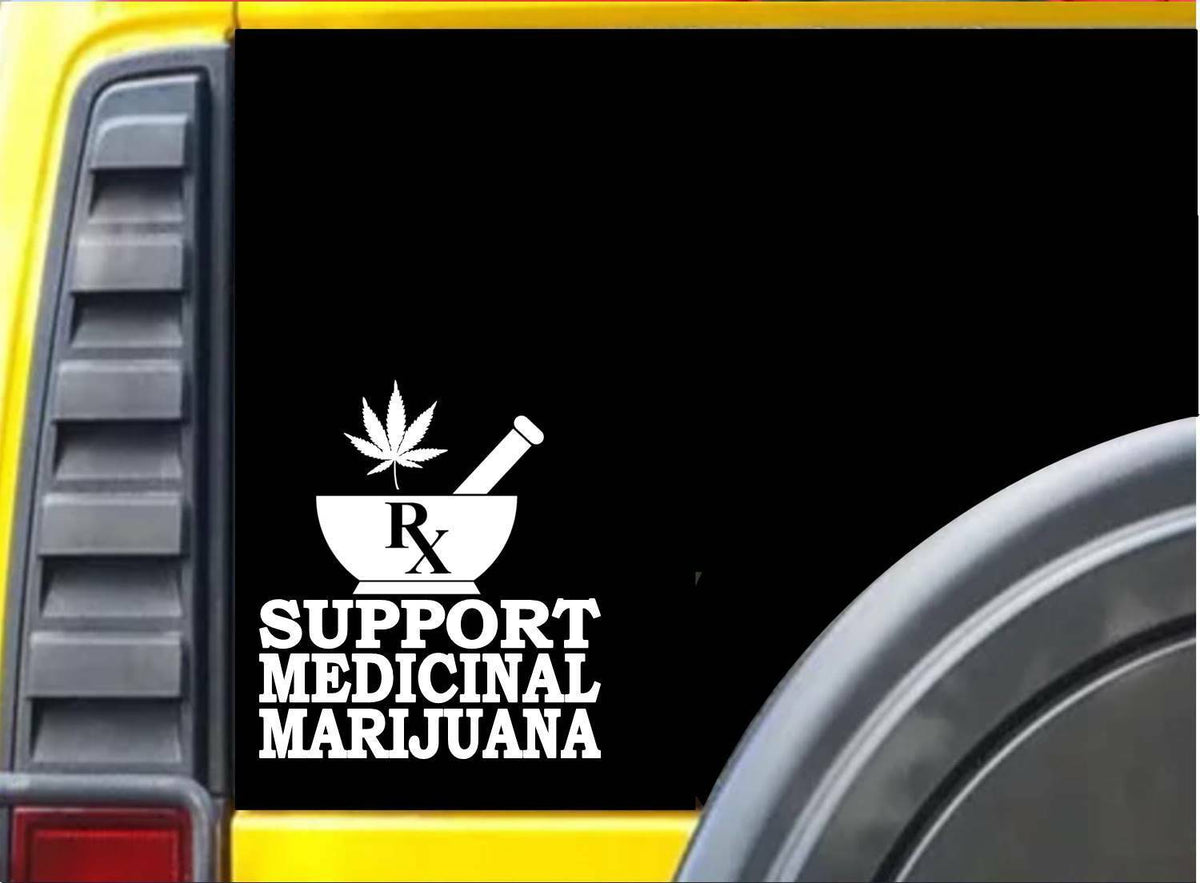 Support Medicinal Marijuana Vinyl Decal – 6 Inch