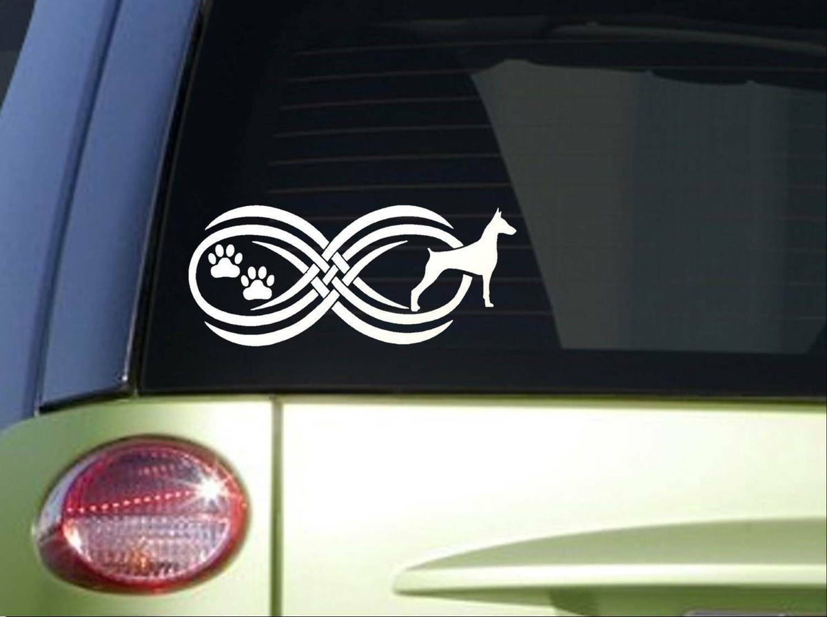 Tribal Doberman Infinity Sitcker Wide Doberman Pinscher Vinyl Decal – 8.5 Inch