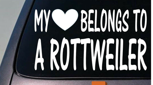 My Heart Belongs to a Rottweiler Vinyl Decal