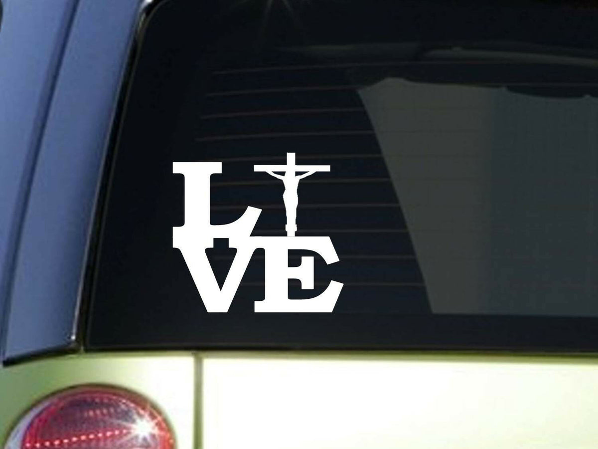 Cross Love Vinyl Decal – 6 Inch