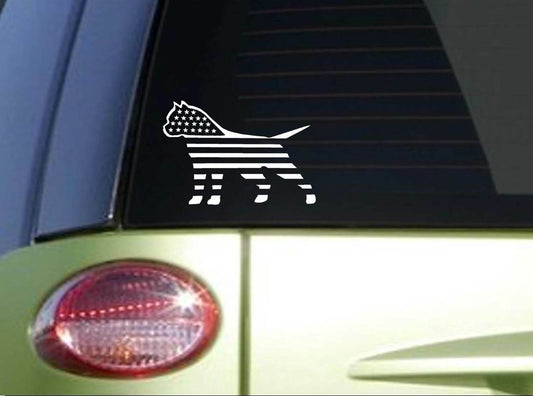 American Flag Pit Bull Vinyl Decal – 8 Inch