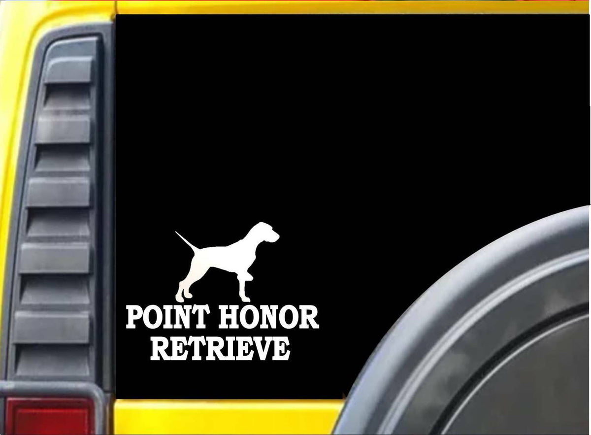 Point Honor Retrieve Pointer Heart Vinyl Decal – 8 Inch
