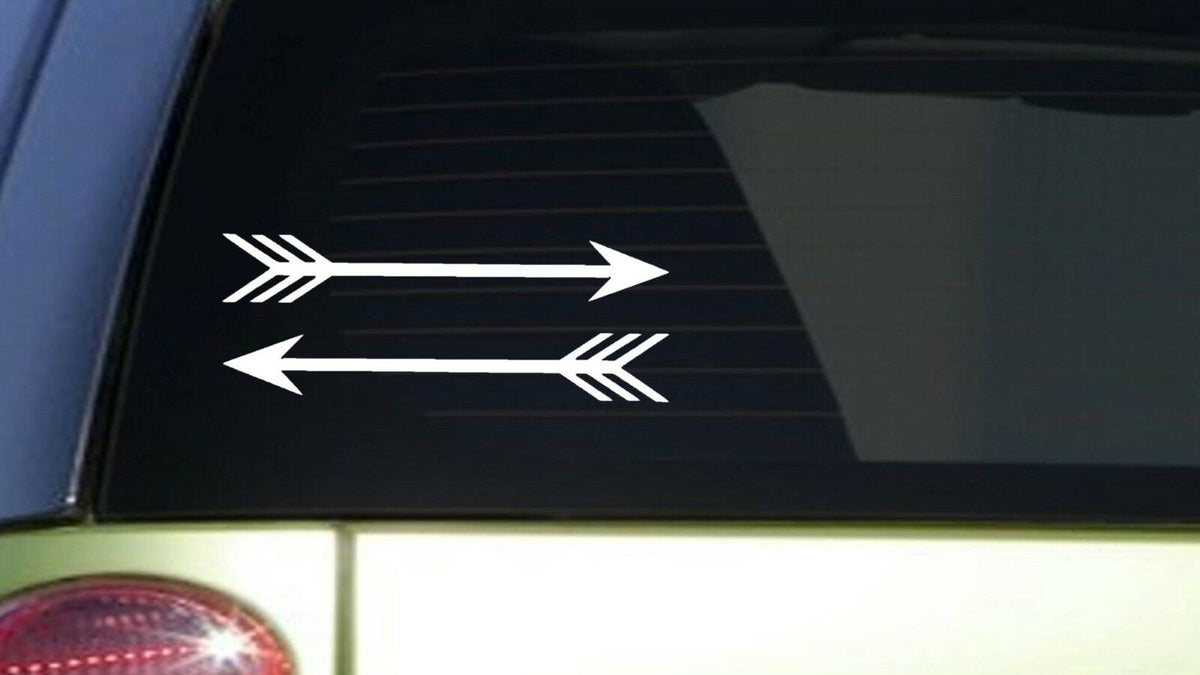 Double Arrow Wide Vinyl Decal – 8 Inch