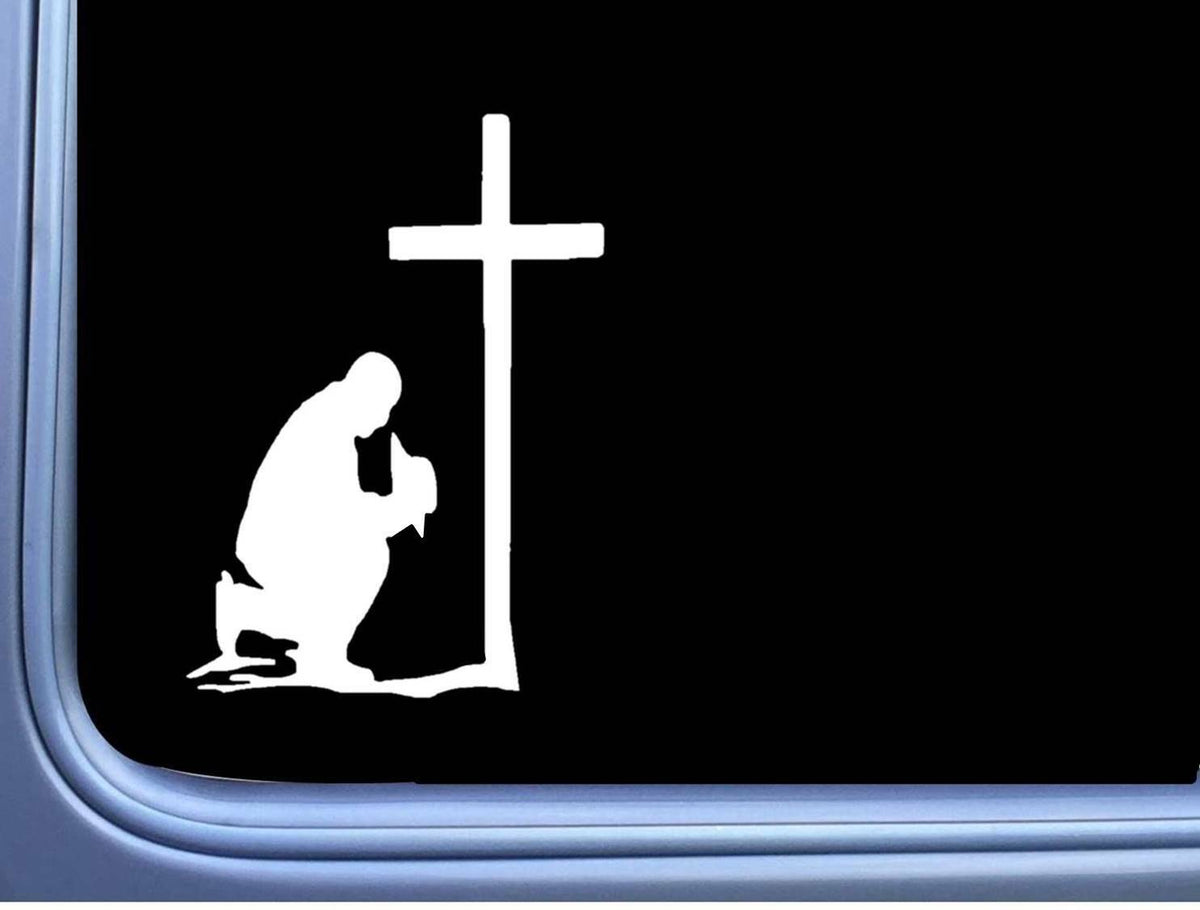 Cowboy Praying at the Cross Vinyl Decal – 6 Inch