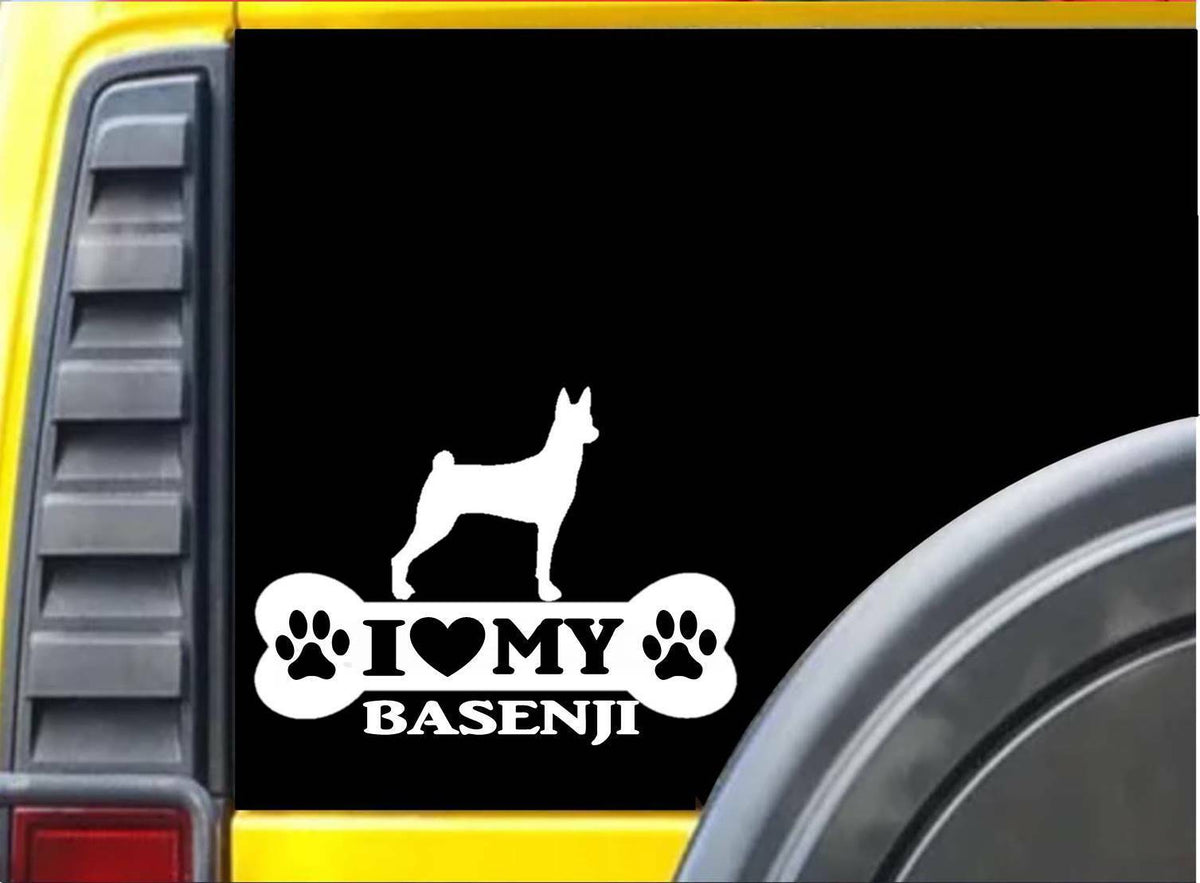 Basenji Bone Vinyl Decal – 8 Inch