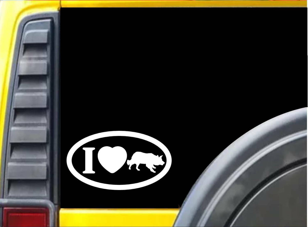 I Love Border Collie Oval Dog Schutzhund Vinyl Decal – 8 Inch