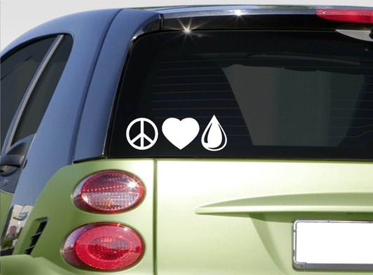 Peace Love Oil Vinyl Decal