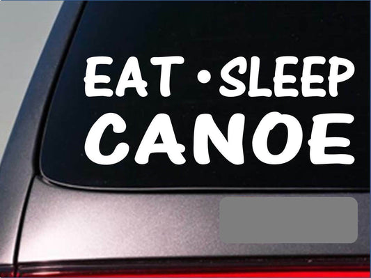 Eat Sleep Canoe Vinyl Decal – 8 Inch