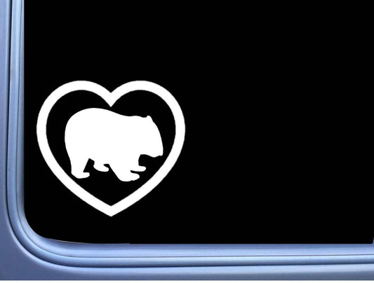 Wombat Big Heart Vinyl Decal – 6 Inch
