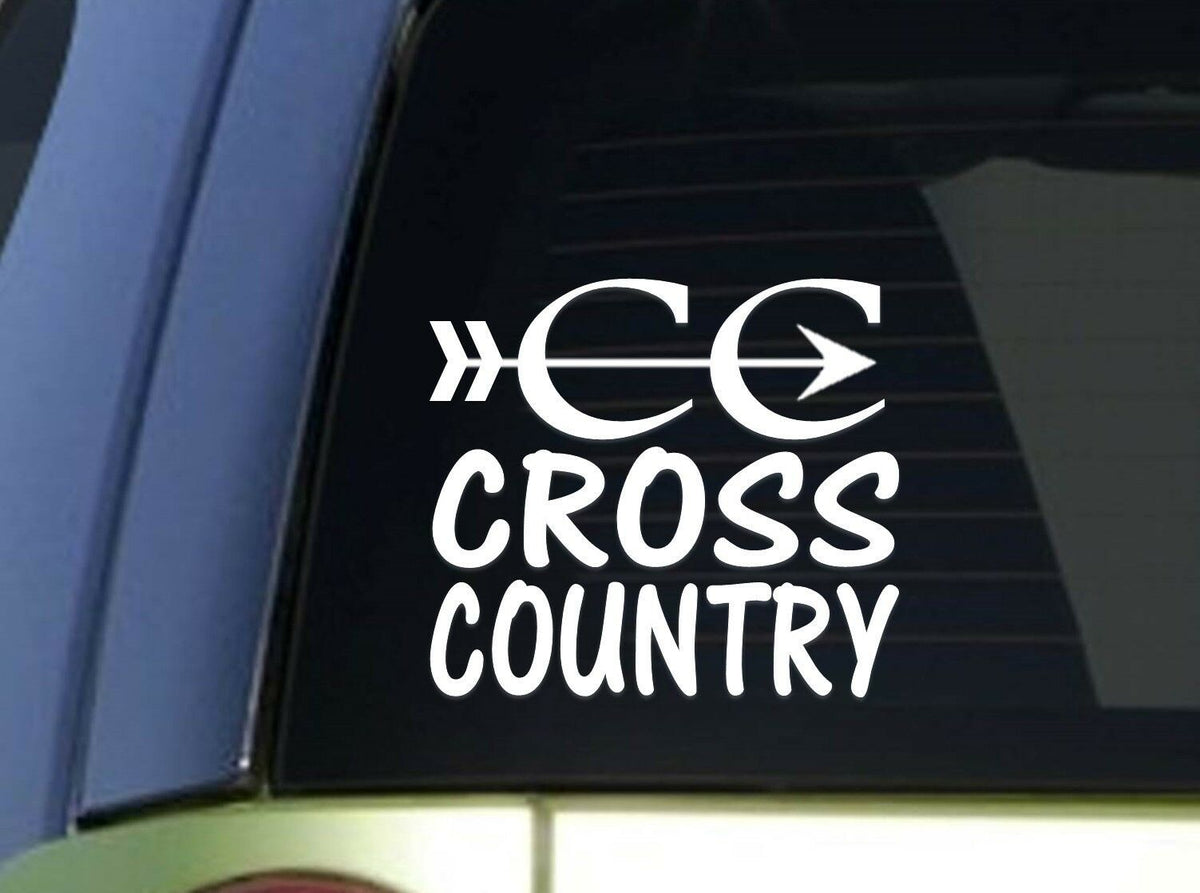 Cross Country Vinyl Decal – 6 Inch