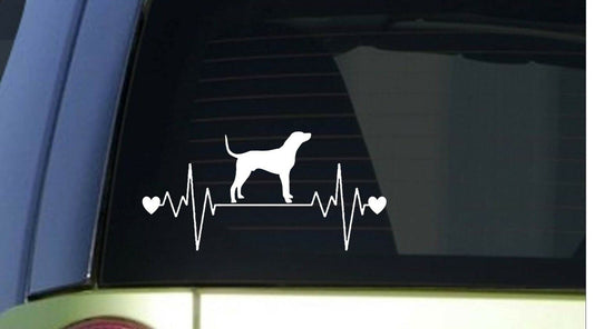 Coonhound Heartbeat Lifeline Wide Vinyl Decal – 8 Inch