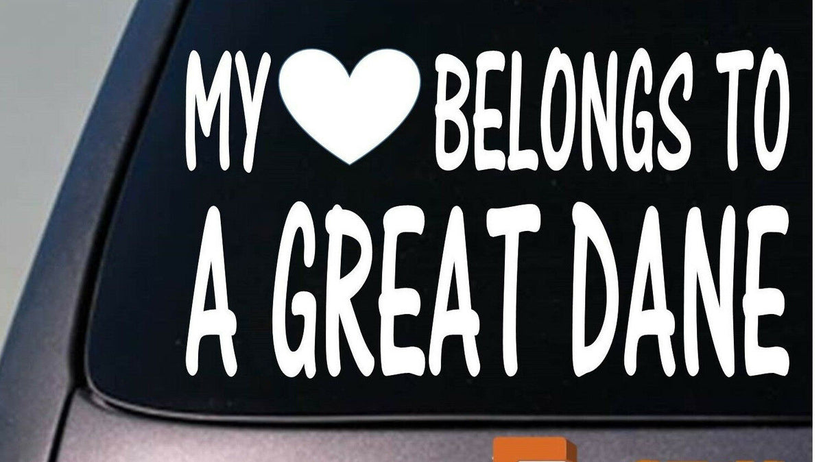 My Heart Belongs to a Great Dane Vinyl Decal