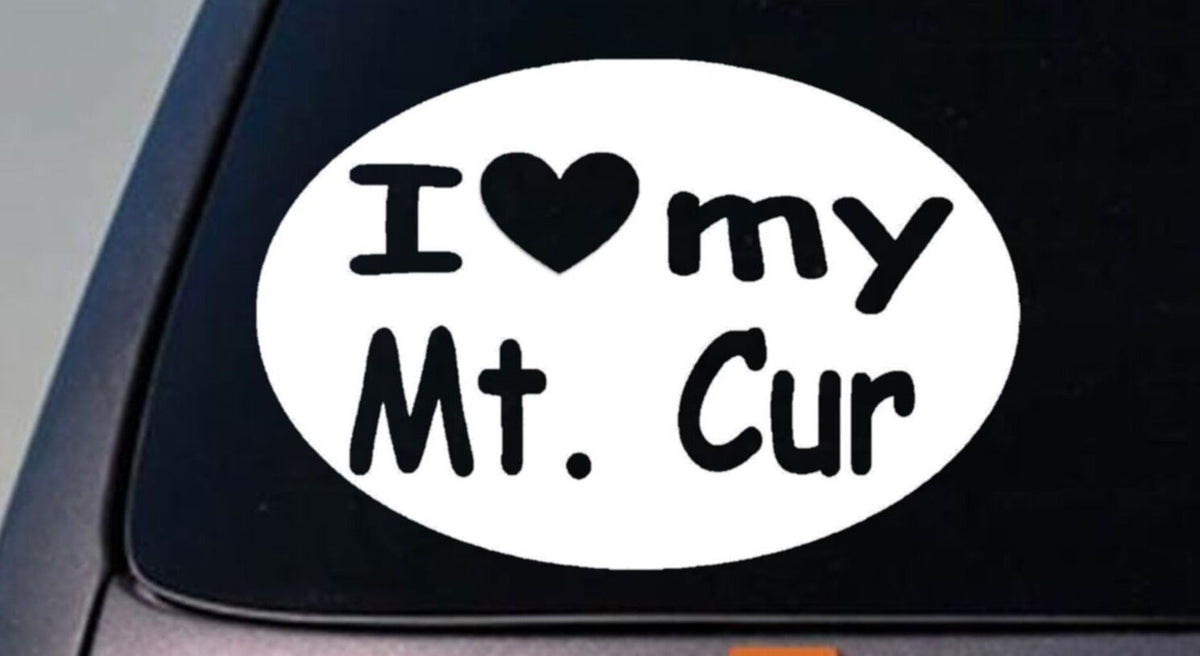 I Love My Mountain Cur Mt. Cur Squirrel Hunting Vinyl Decal – 6 Inch