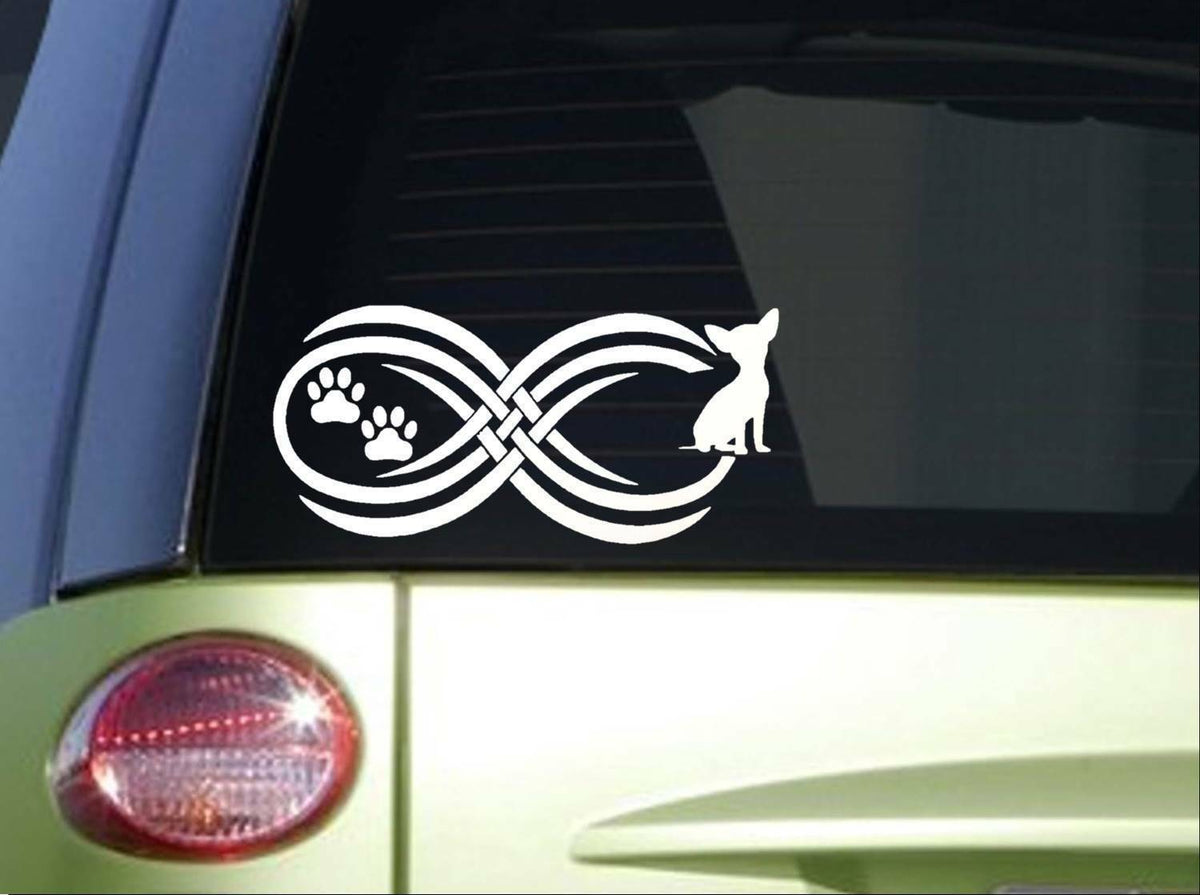 Tribal Chihuahua Infinity Sitcker Wide Vinyl Decal – 8.5 Inch