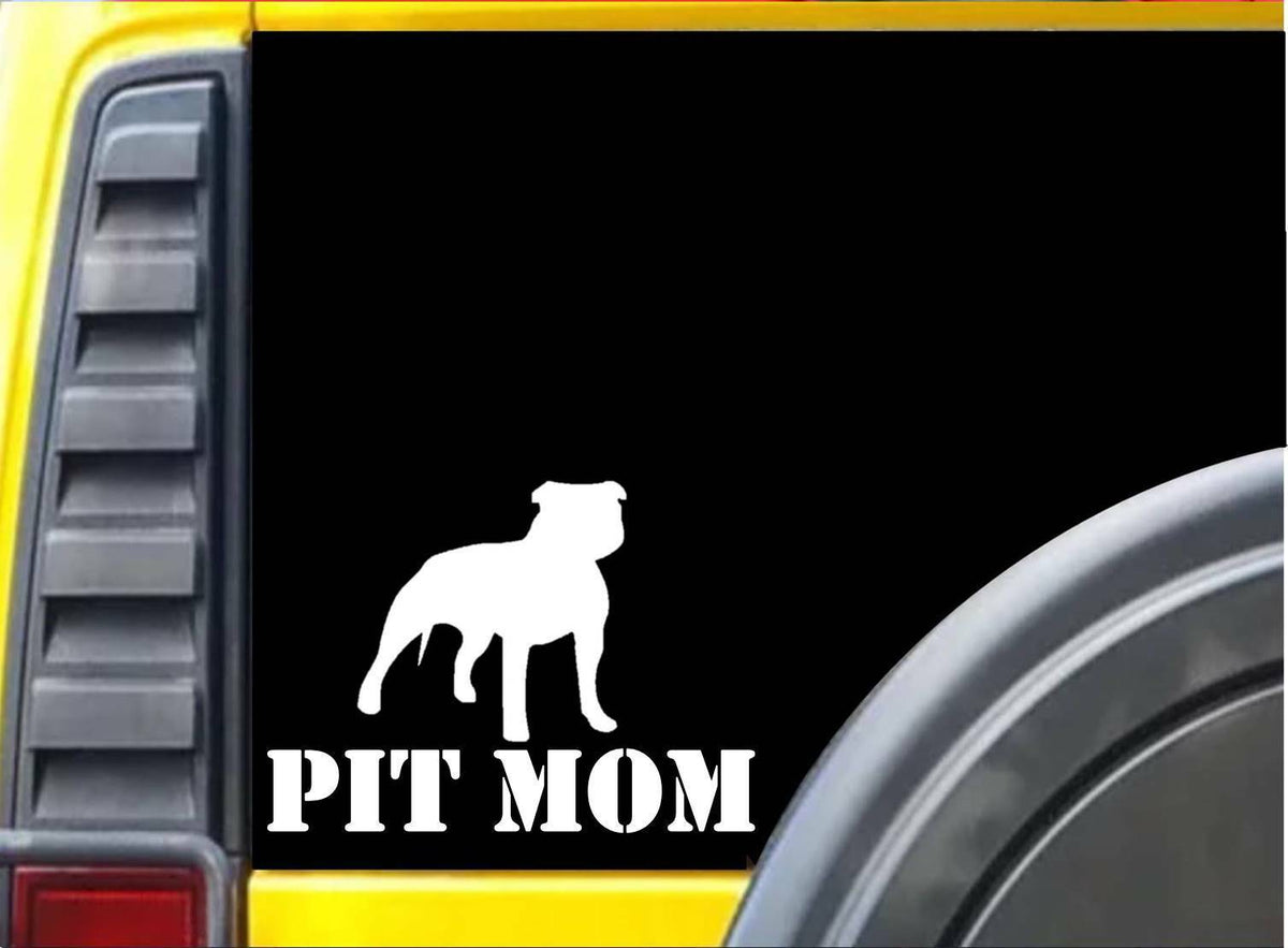 Pit Mom Dog Pit Bull Vinyl Decal – 8 Inch