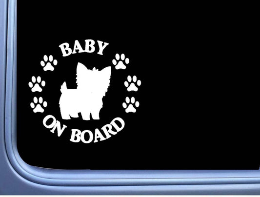 Baby on Board Yorkie Vinyl Decal – 6 Inch