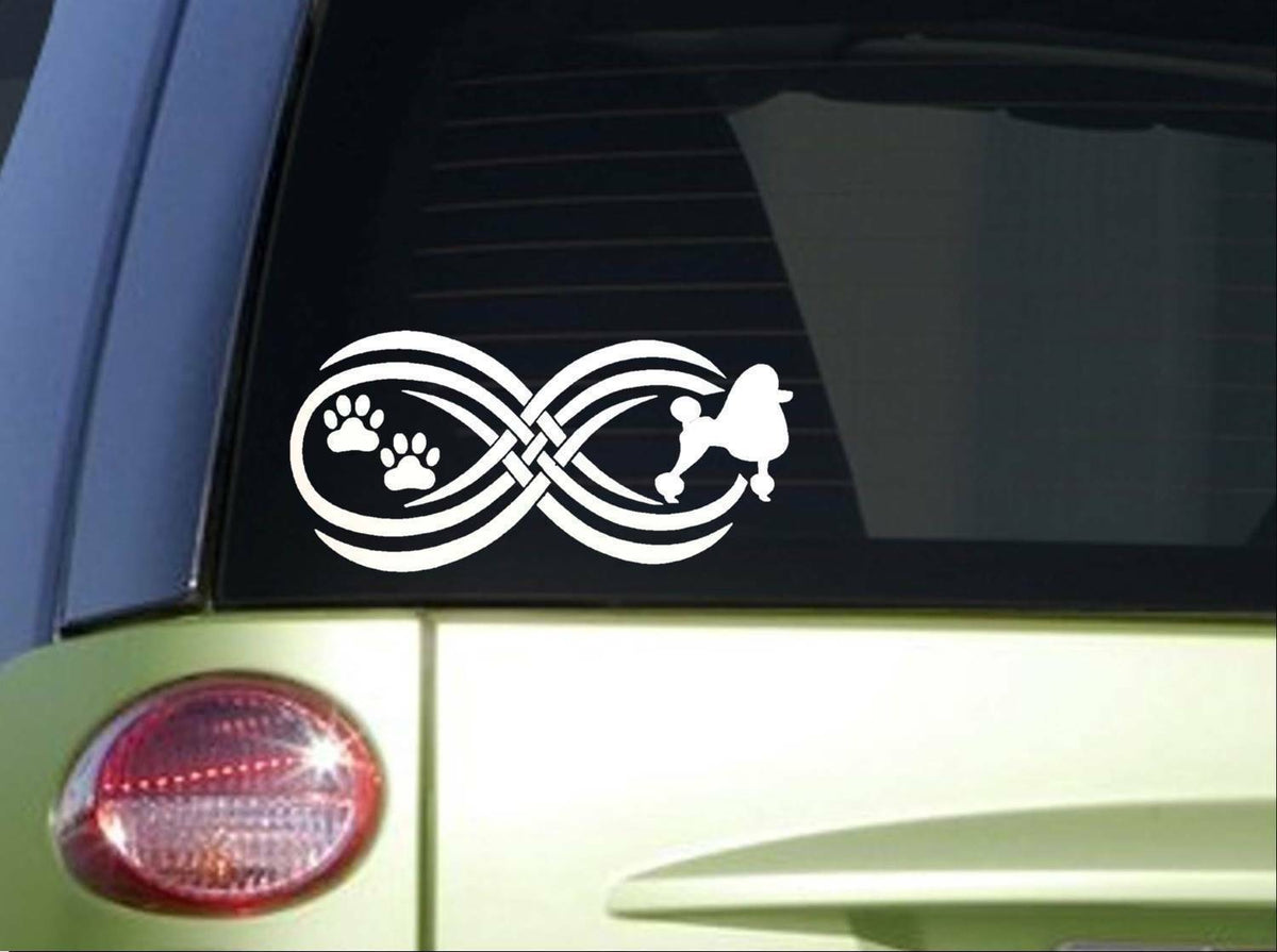 Tribal Poodle Infinity Sitcker Wide Vinyl Decal – 8.5 Inch