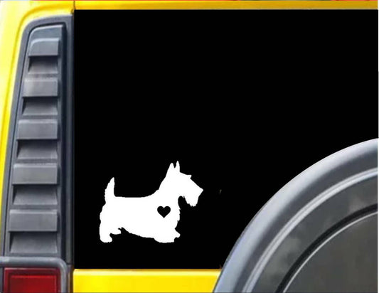 Scottie Lil Heart Vinyl Decal – 6 Inch