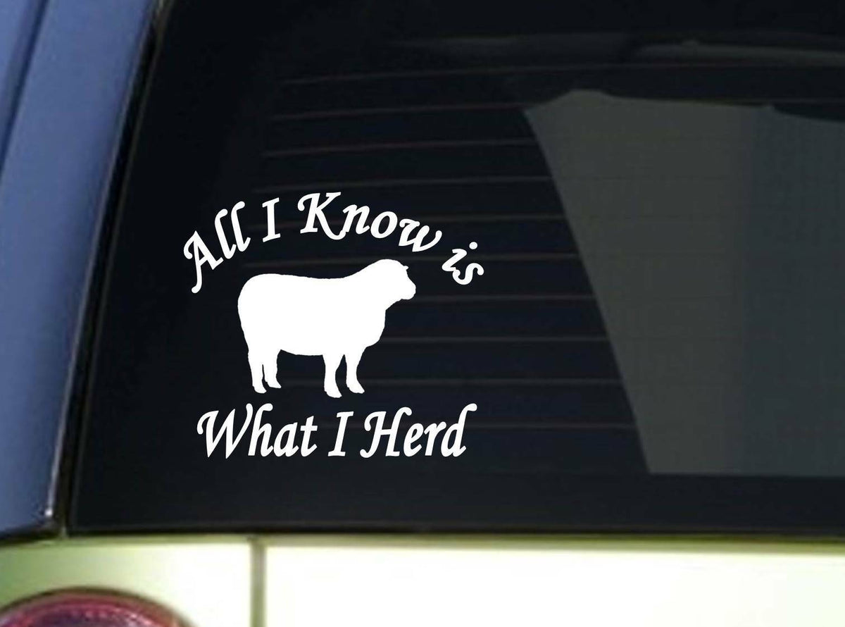 All I Know Is What I Herd Sheep Vinyl Decal – 6 Inch