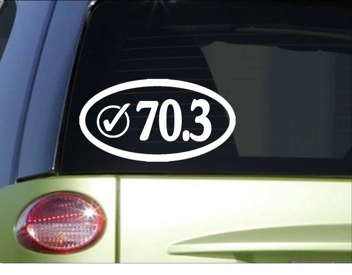 70.3 Check Oval Vinyl Decal – 8 Inch