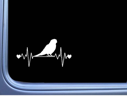 Parakeet Lifeline Heartbeat Vinyl Decal – 8 Inch